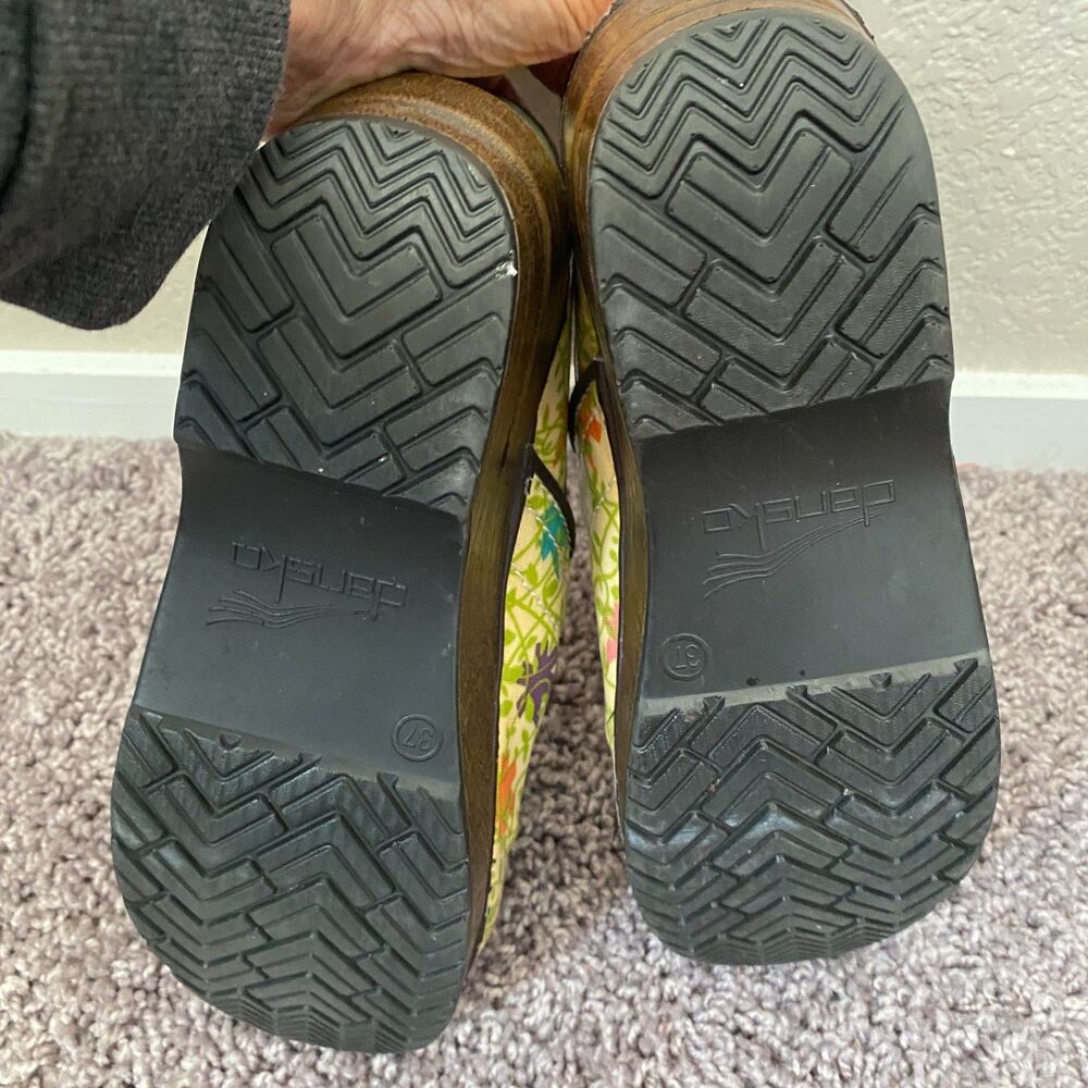 DANSKO Vegan Floral Pro Fabric Starburst Medical Nurse Mules Clogs Size 37/6.5-7 - Picture 12 of 12